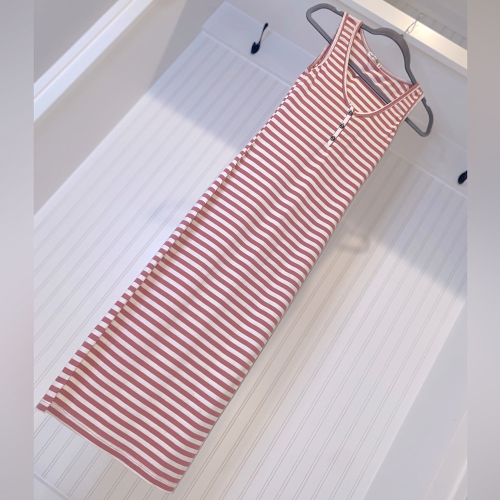 Striped Fitted Midi Dress